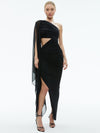 LOURDES ASYMM CUTOUT MAXI DRES-Black-ALICE + OLIVIA