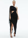 LOURDES ASYMM CUTOUT MAXI DRES-Black-ALICE + OLIVIA