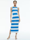 PANIA RACERBACK SIDE SLIT MIDI DRESS-FRENCH BLUE/OFF WHITE-ALICE + OLIVIA
