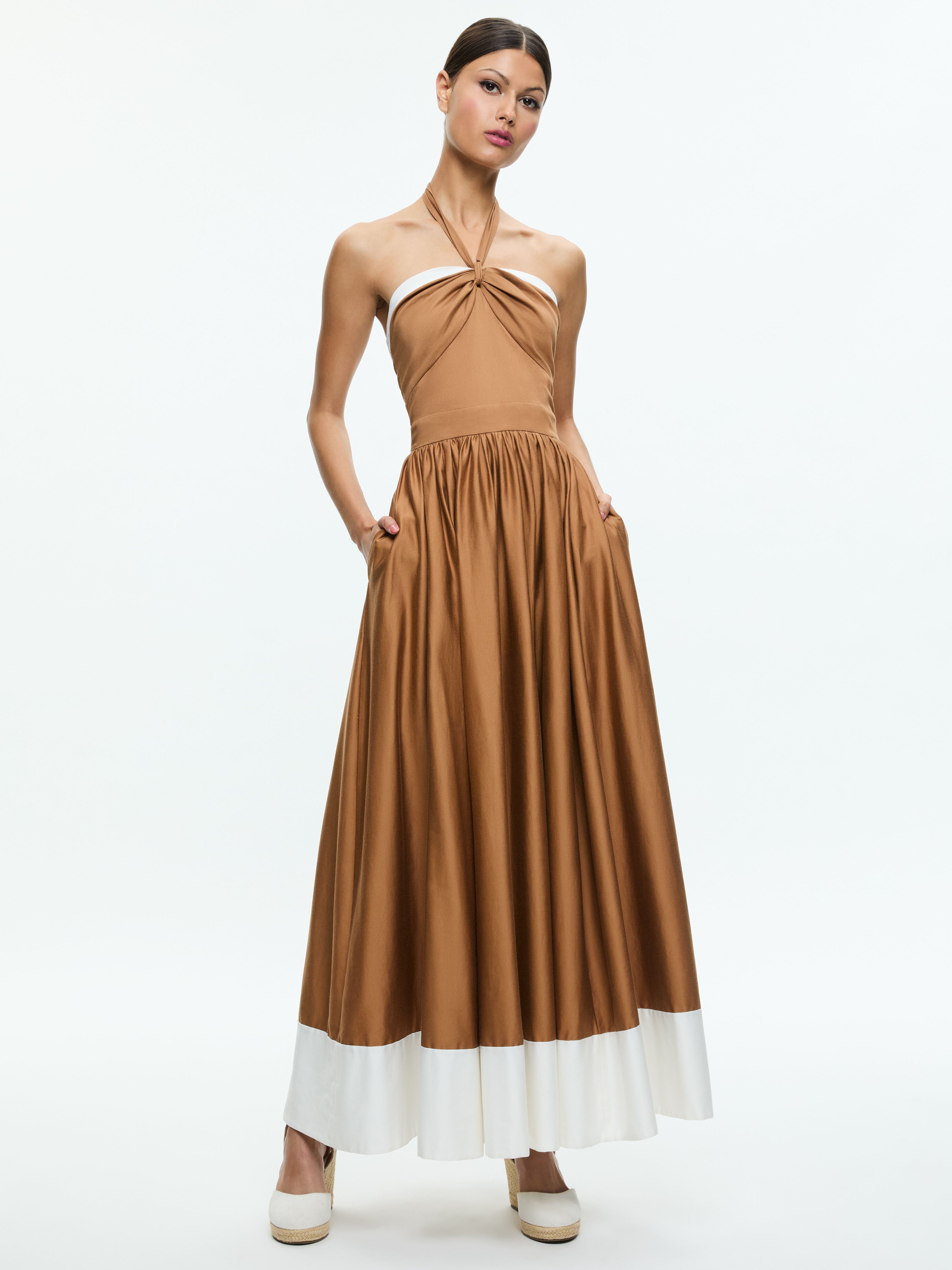 BEATRIX SWEETHEART TIE NECK DRESS-ALICE + OLIVIA
