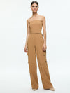 SACHIKO STRAPLESS CARGO JUMPSUIT-TAN-ALICE + OLIVIA