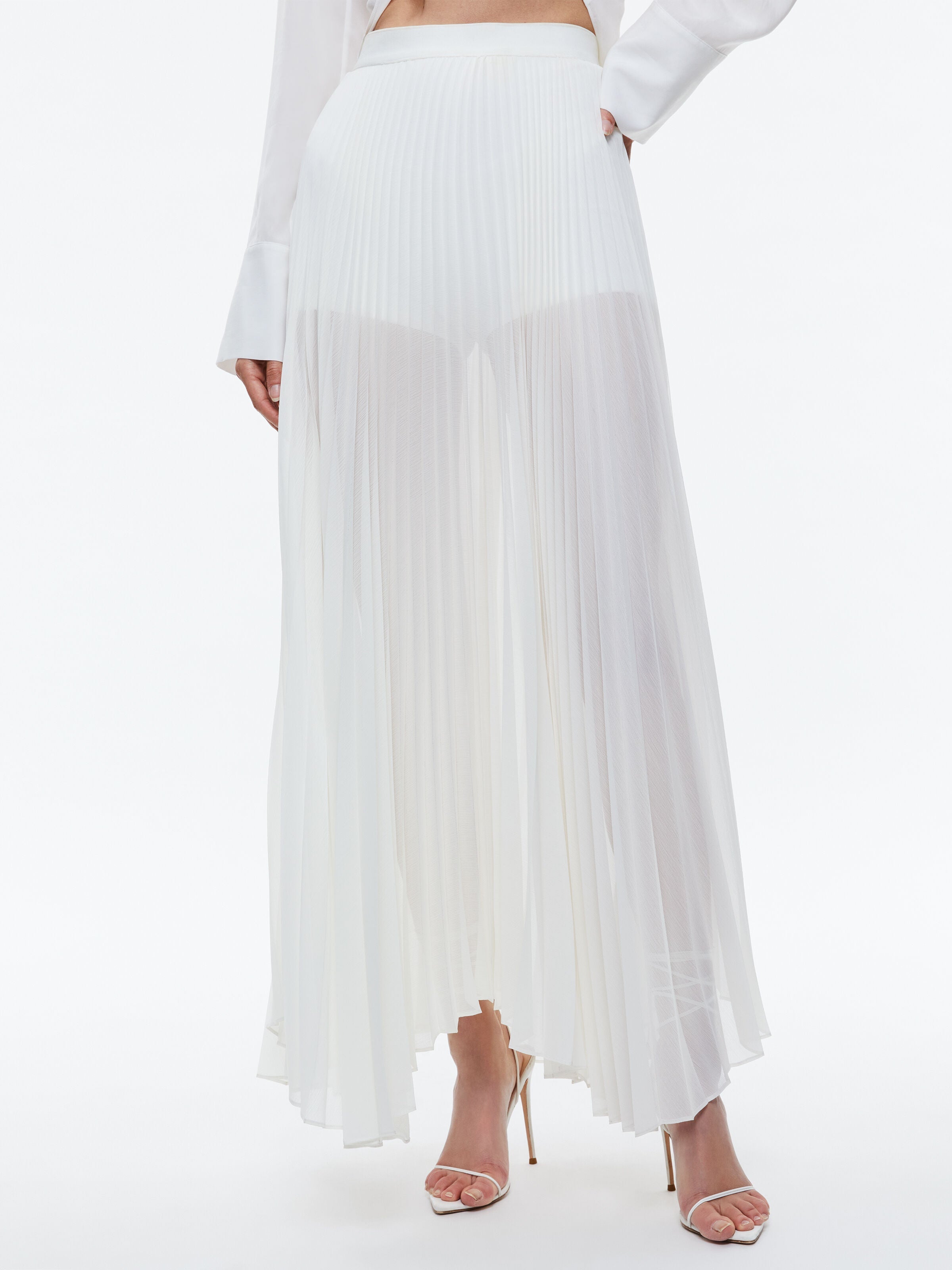 KATZ PLEATED MAXI SKIRT-Black-ALICE + OLIVIA