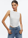 KAPPA EMBELLISHED CROPPED TANK-OFF WHITE/CLEAR-ALICE + OLIVIA