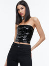 VIVI SEQUIN CROPPED TOP-Black-ALICE + OLIVIA