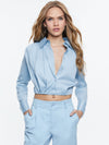 LUCILE CROPPED PLEATED BLOUSE-ALICE + OLIVIA