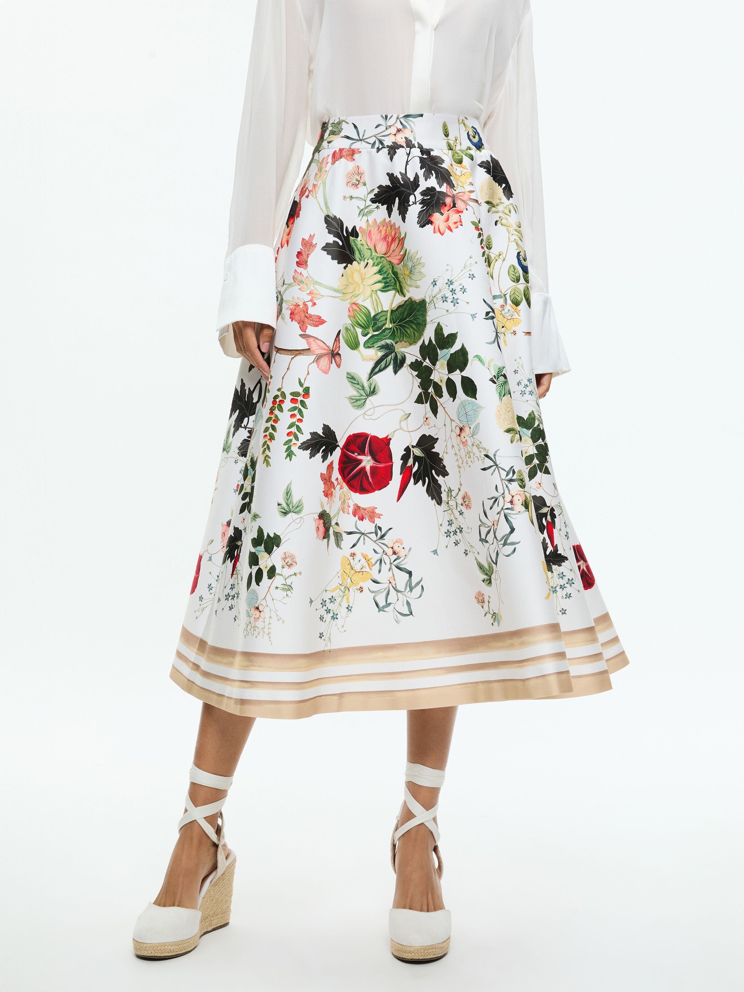 EARLA HR FLARE SKIRT-BLUSH KISS VANILLA-ALICE + OLIVIA