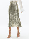 MAEVE SEQUIN KICK FLARE SLIP SKIRT-CHAMPAGNE/SILVER-ALICE + OLIVIA