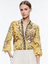 WILLA BLOUSON TIE SLEEVE TOP-LISBOA LEMON MERINGUE-ALICE + OLIVIA