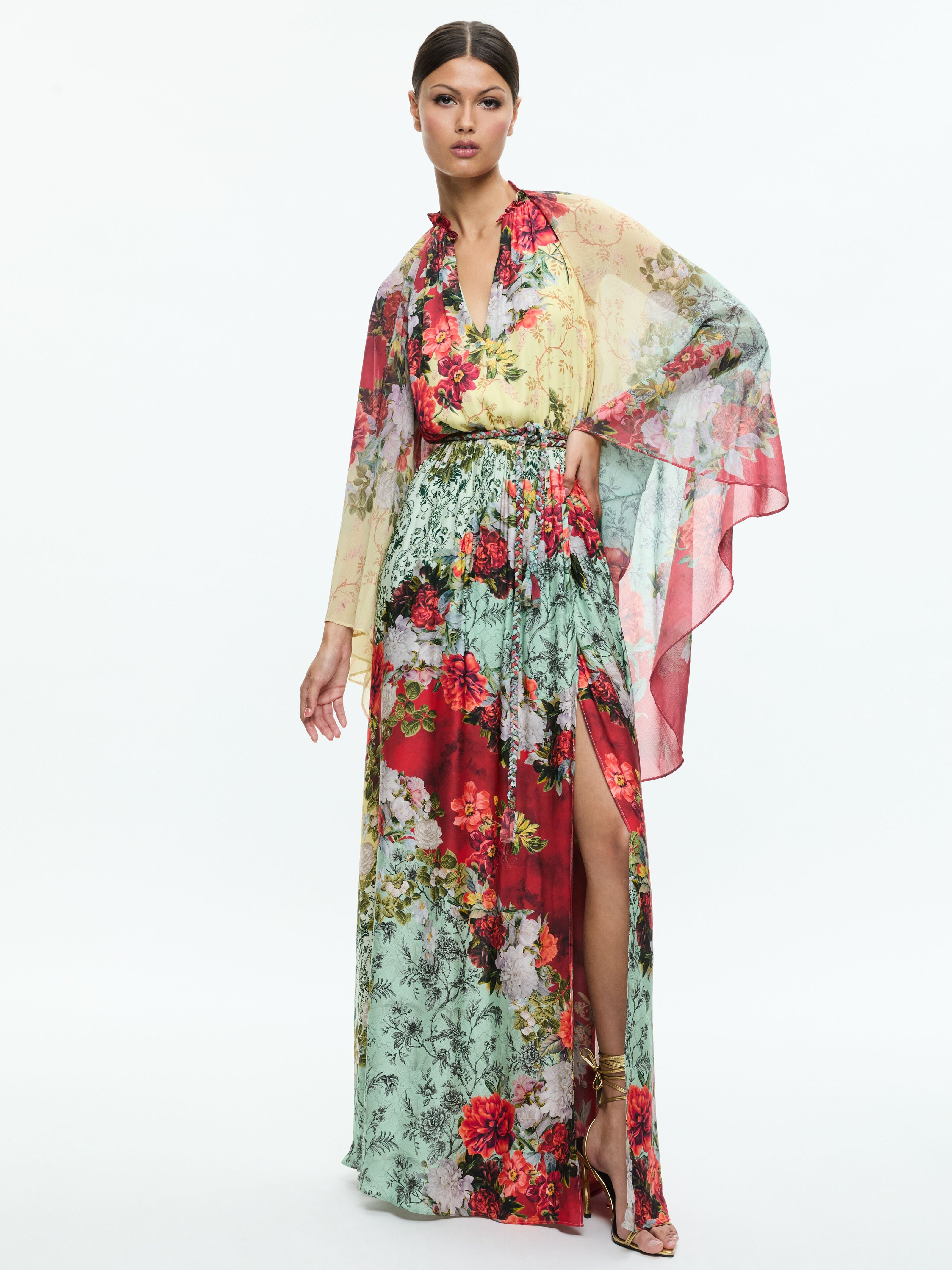 MALINDA MAXI DRESS WITH SLIT-OAKLEY-ALICE + OLIVIA