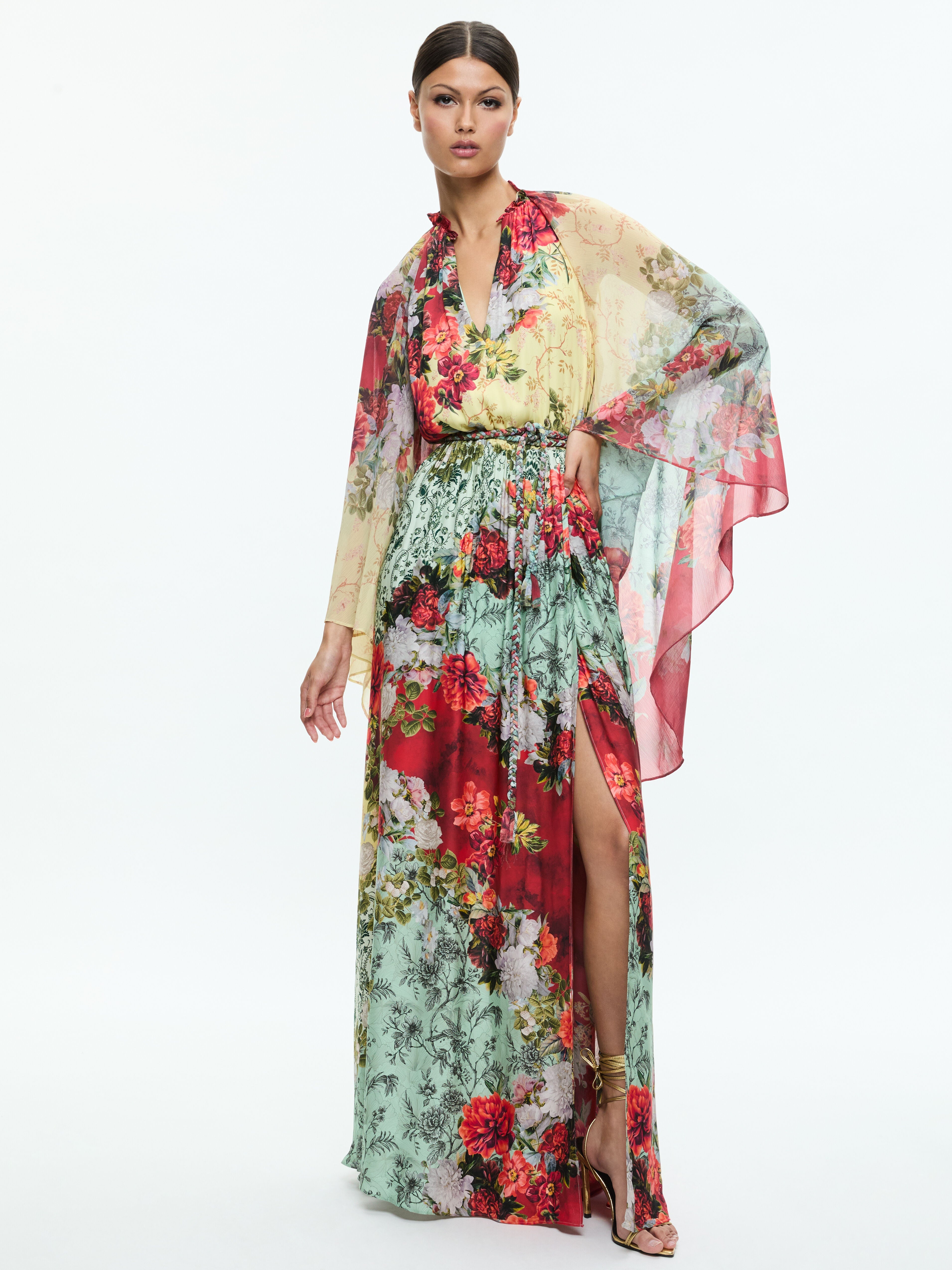 MALINDA MAXI DRESS WITH SLIT-OAKLEY-ALICE + OLIVIA