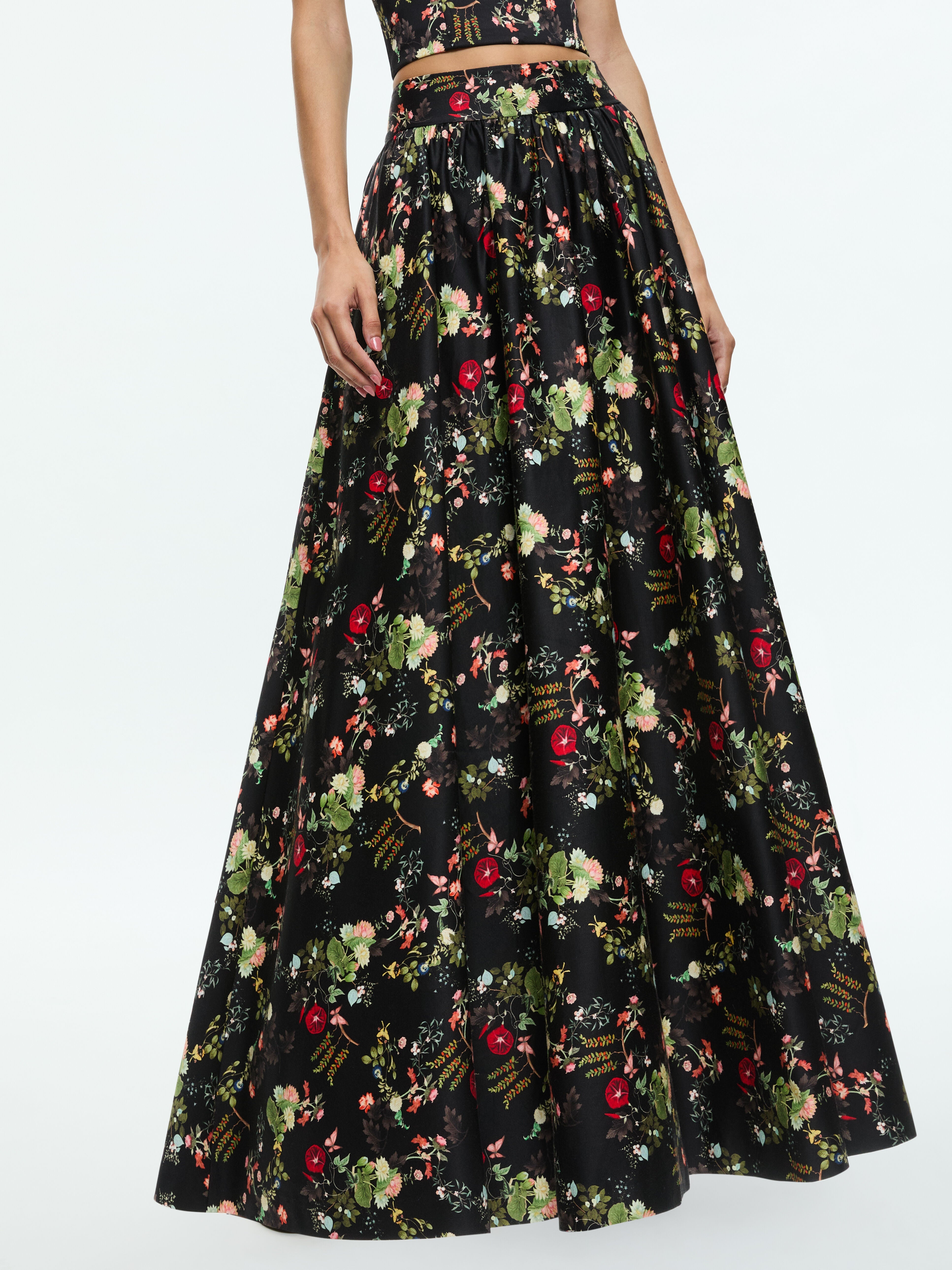 NILDA VOLUMINOUS SKIRT-BLUSH KISS BLACK-ALICE + OLIVIA