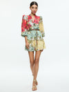 ANTONETTE LONG SLEEVE BUTTON FRONT MINI DRESS-OAKLEY-ALICE + OLIVIA