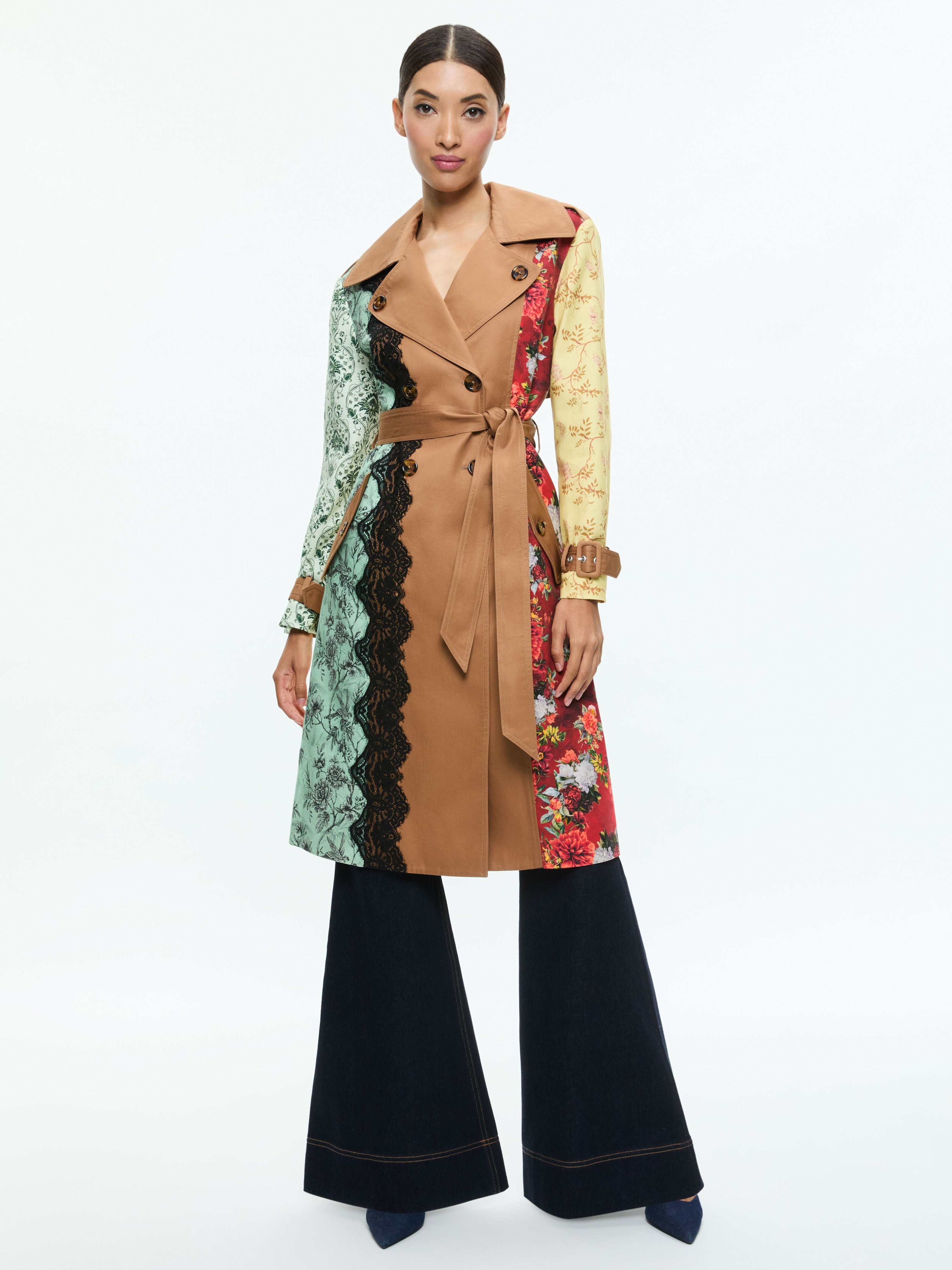 KEITH MIDI TRENCH WITH LACE DETAIL-ALICE + OLIVIA