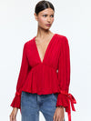 CLARISSA BLOUSE-BRIGHT RUBY-ALICE + OLIVIA