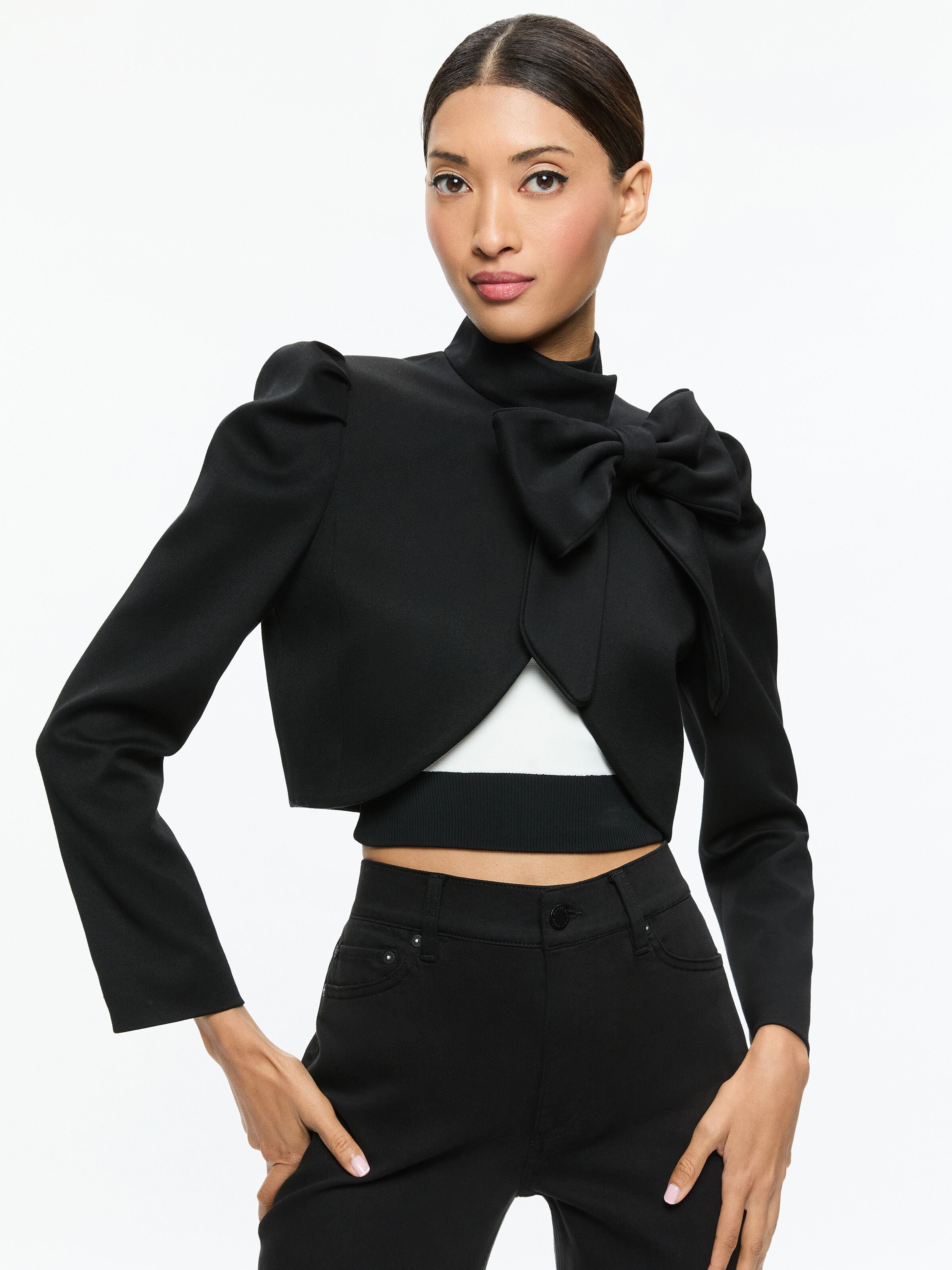 ADDISON BOW JACKET-ALICE + OLIVIA
