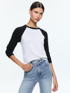 AMARI SHRUNKEN RAGLAN-ECRU/BLACK-ALICE + OLIVIA