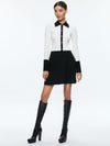 TREVOR MIXED MEDIA DRESS-ECRU/BLACK-ALICE + OLIVIA