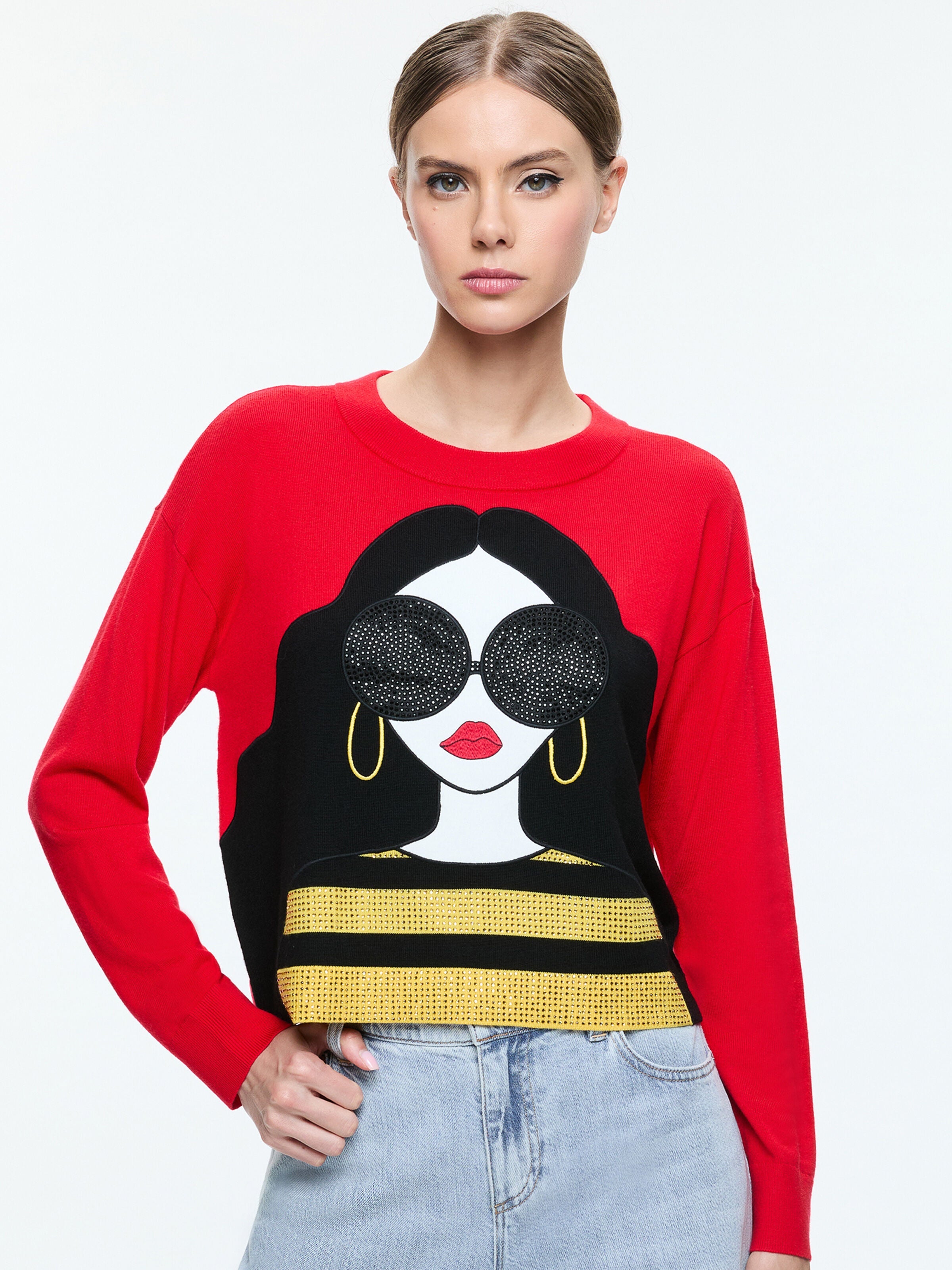 STACEFACE PULLOVER-ALICE + OLIVIA