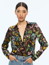ELOISE BUTTON DOWN-BOUNDLESS BUTTERFLY BLACK-ALICE + OLIVIA