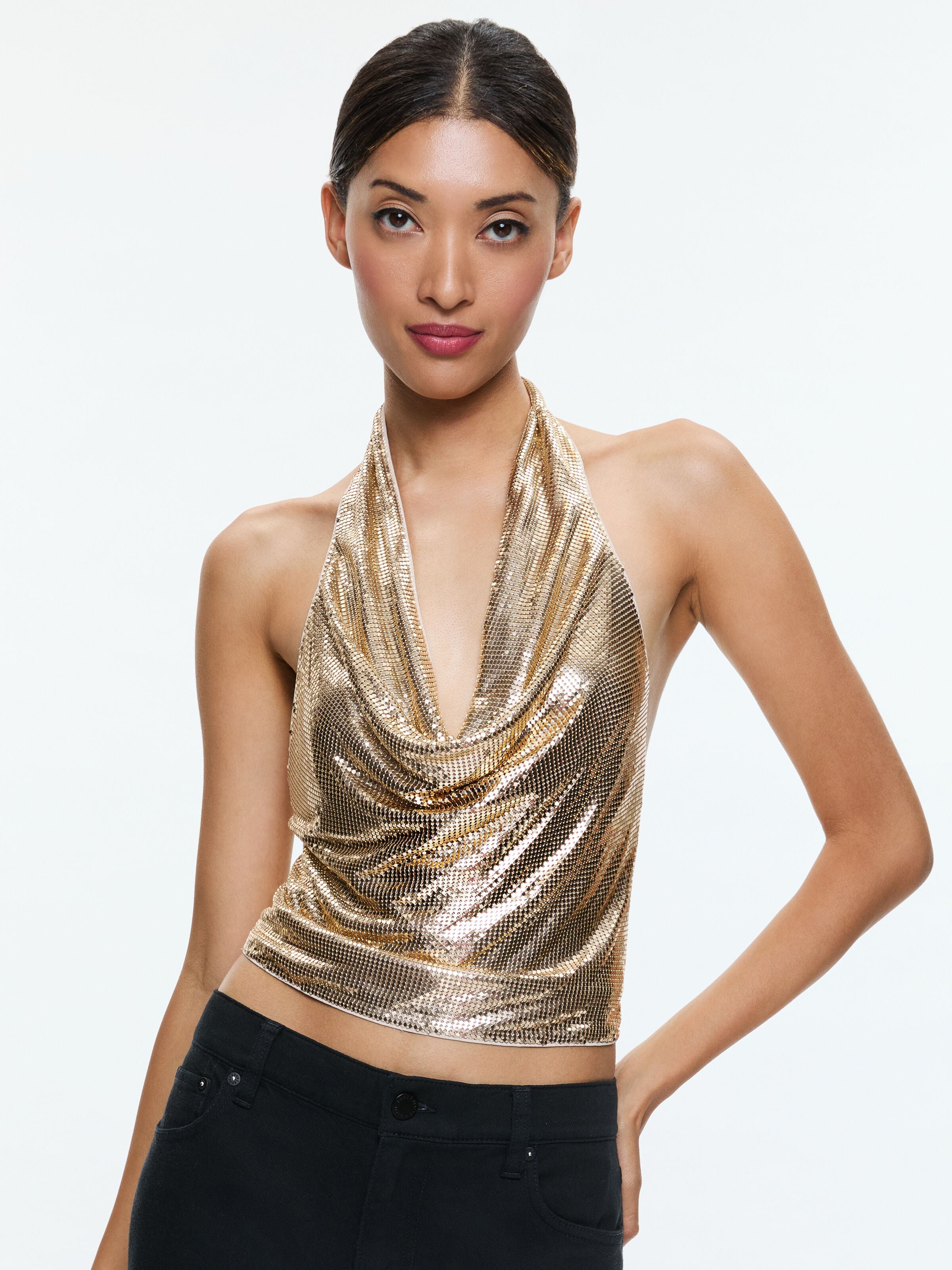 OLETA CROP TOP-PALE GOLD-ALICE + OLIVIA