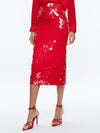 FIFI PAILLETTE MIDI SKIRT-BRIGHT RUBY-ALICE + OLIVIA