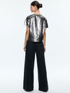 EVAN SEQUIN OVERSIZED TEE-GUNMETAL-ALICE + OLIVIA