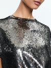 EVAN SEQUIN OVERSIZED TEE-GUNMETAL-ALICE + OLIVIA
