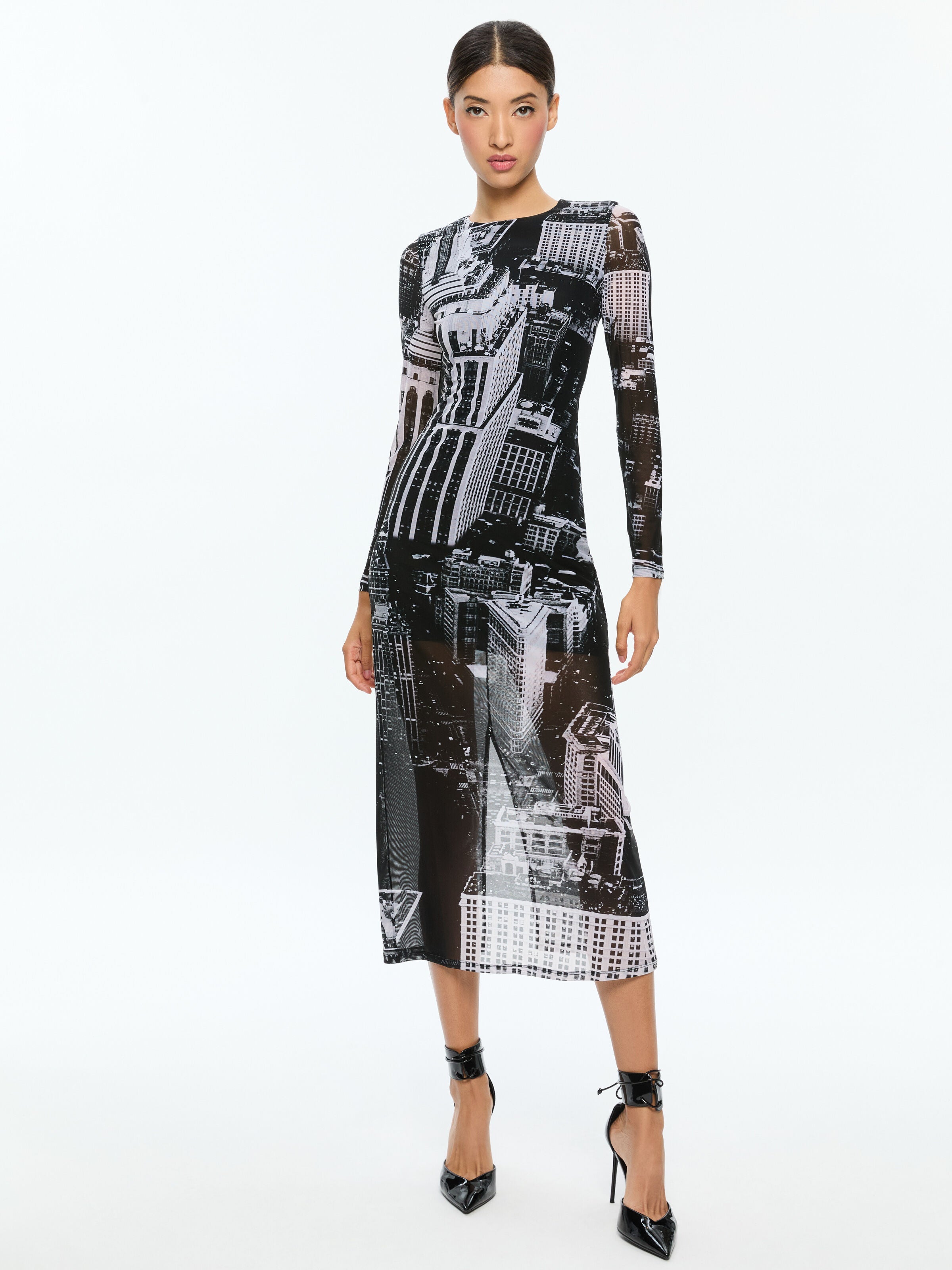 DELORA MIDI DRESS-CITYSCAPE-ALICE + OLIVIA