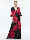 CLARISSA MAXI DRESS-PEONY PETALS BRIGHT RUBY-ALICE + OLIVIA
