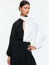 MAHOGANY CROP TOP-BLACK/OFF WHITE-ALICE + OLIVIA