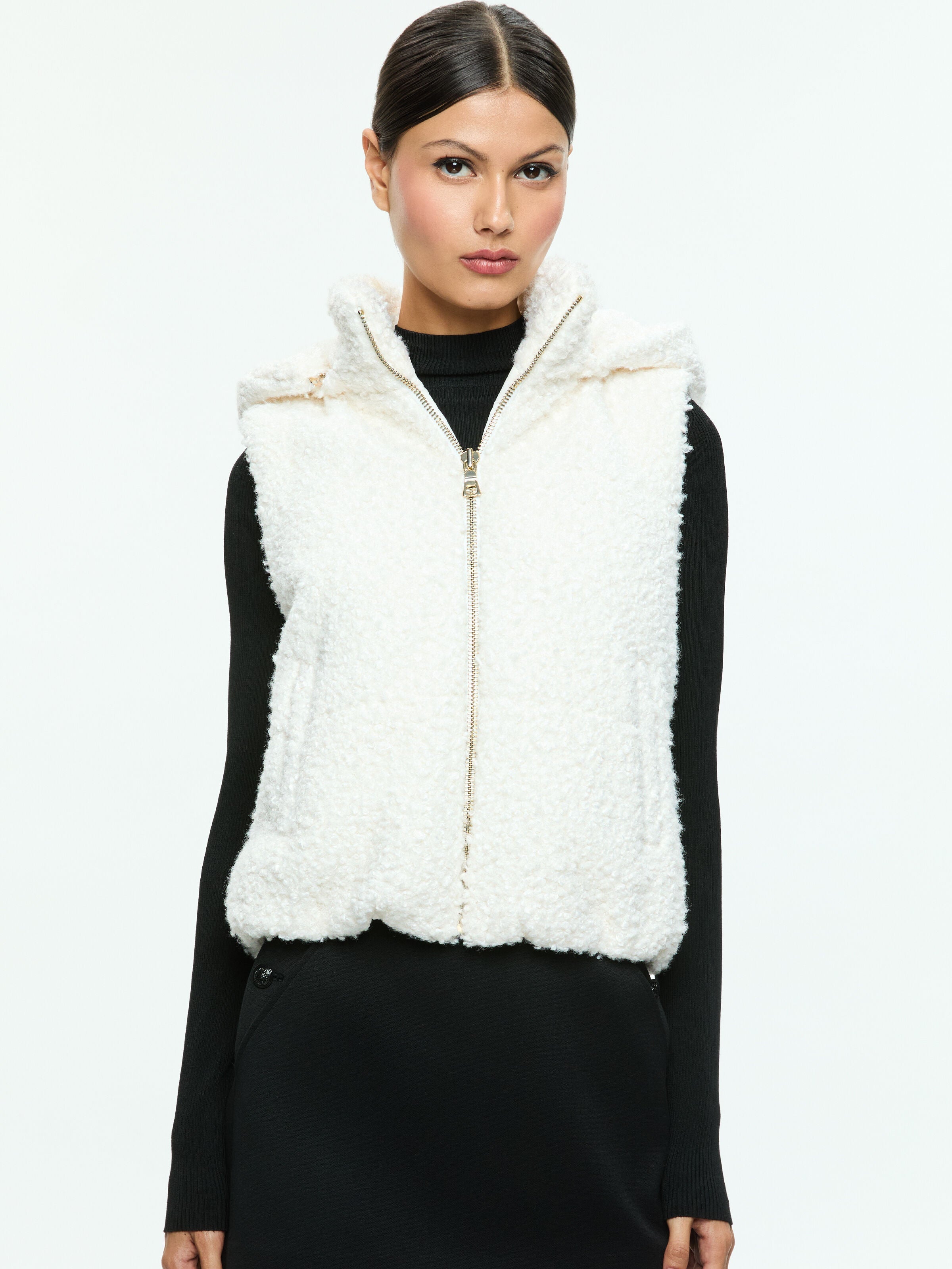 ROBENA TEDDY PUFFER VEST-Black-ALICE + OLIVIA