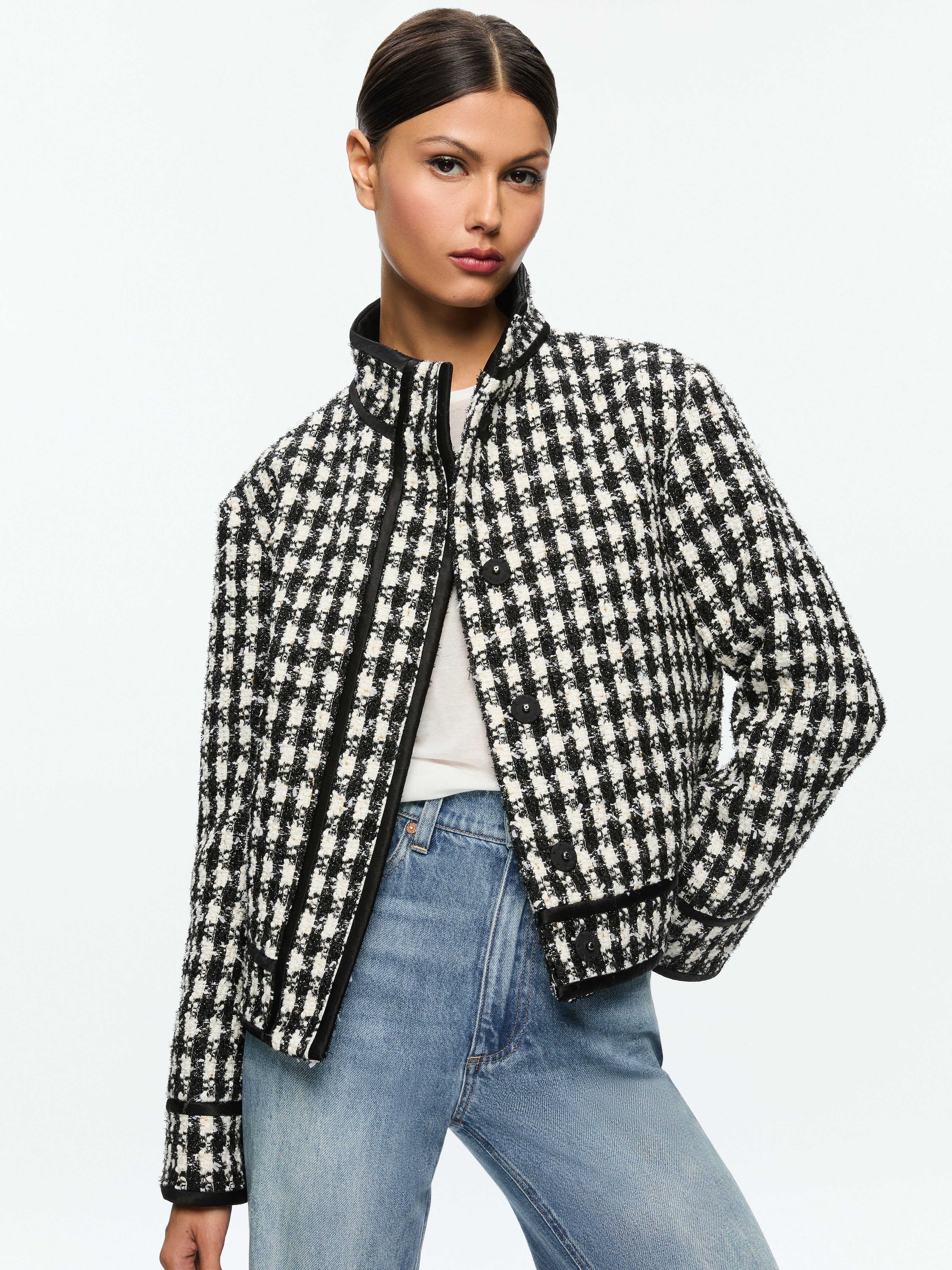 CORWIN JACKET-BLACK/WHITE-ALICE + OLIVIA