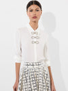 WILLA PLACKET BOW TOP-Black-ALICE + OLIVIA
