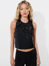 AMAL EMBELLISHED TANK-LE PARISIEN BLACK/GUNMETAL-ALICE + OLIVIA