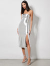 KELLY VEGAN MIDI DRESS-SILVER-ALICE + OLIVIA