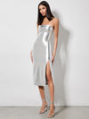 KELLY VEGAN MIDI DRESS-SILVER-ALICE + OLIVIA