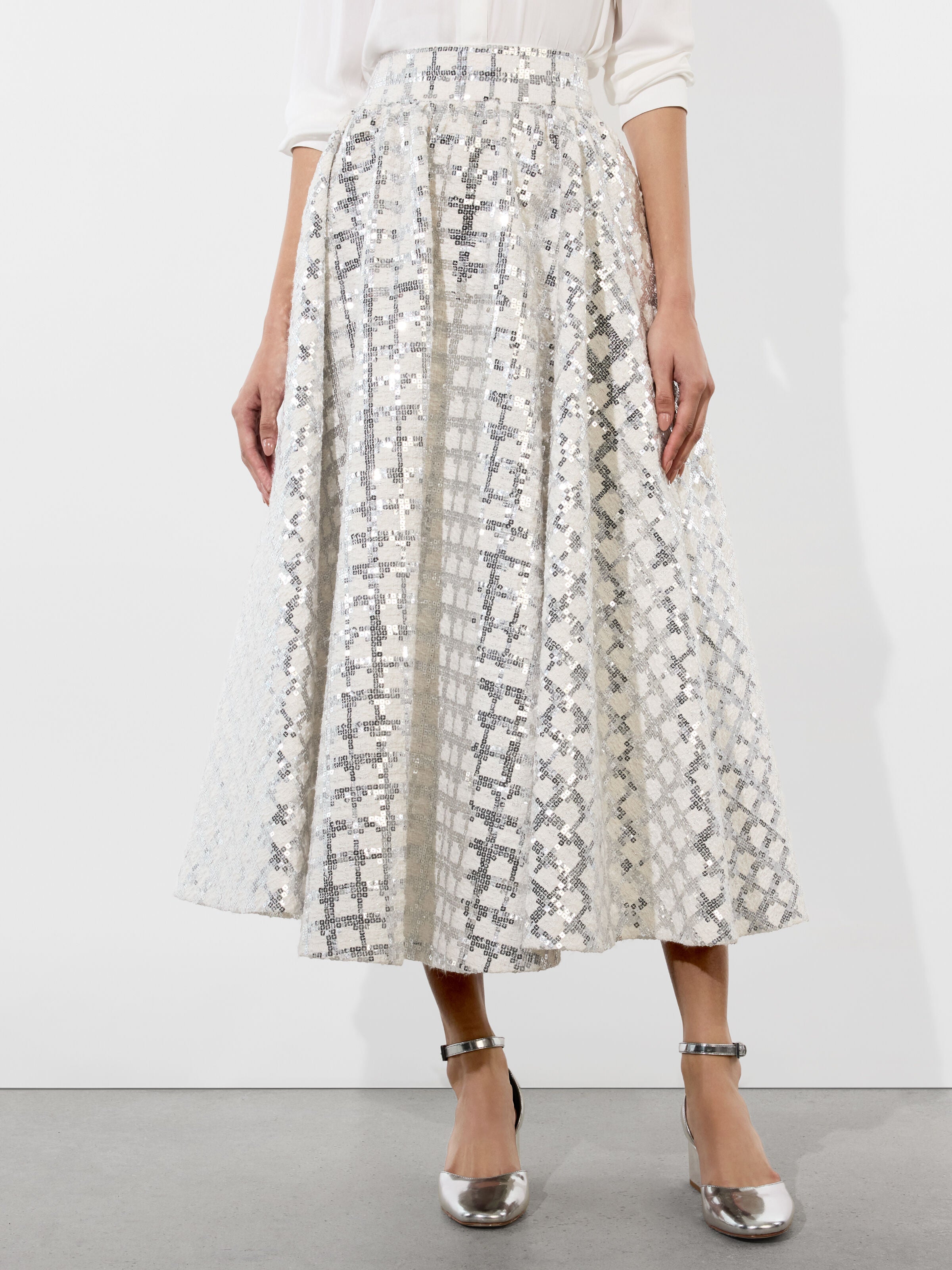 NILDA VOLUMINOUS SKIRT-OFF WHITE-ALICE + OLIVIA