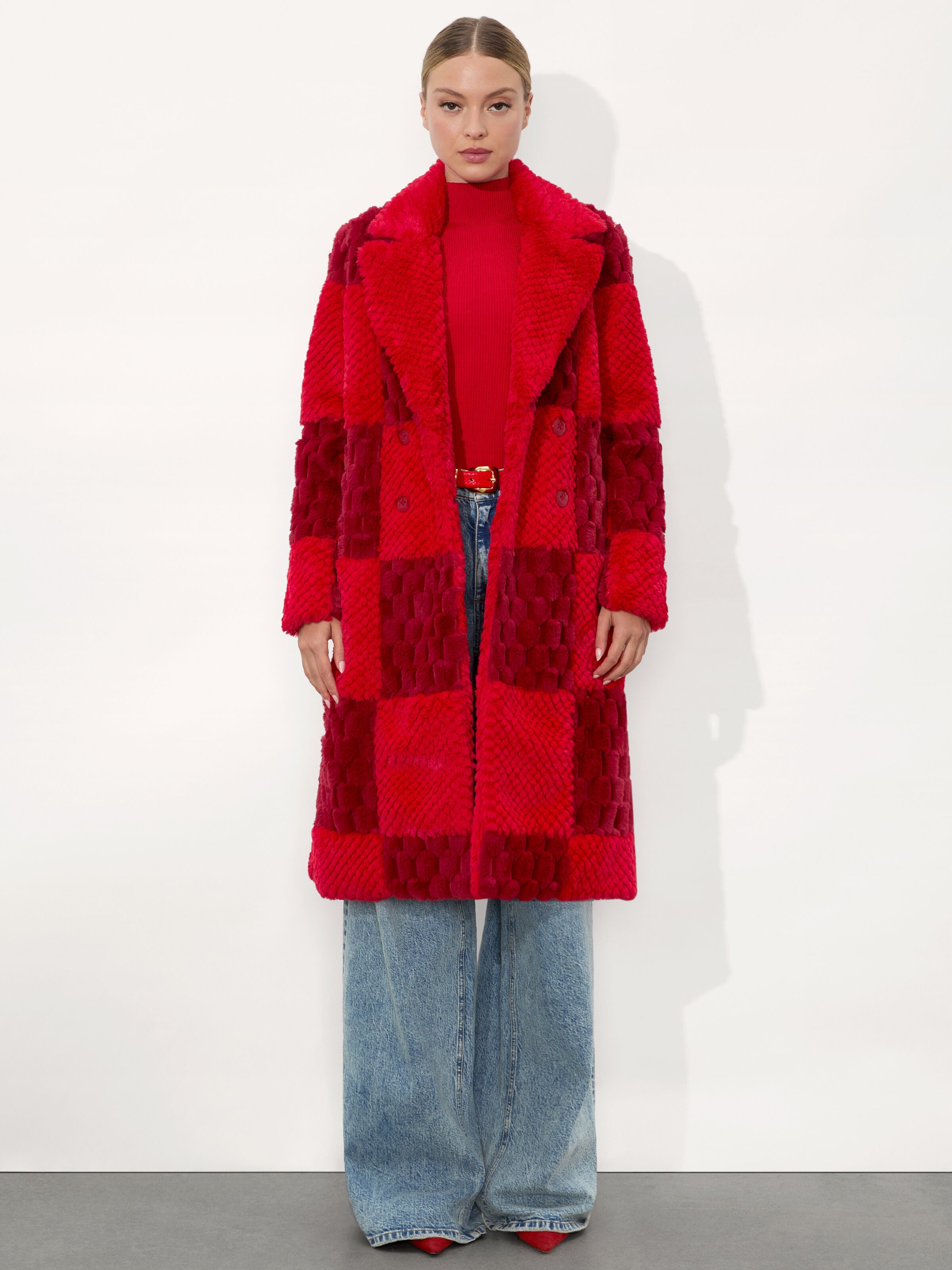 MOORE FAUX FUR PEACOAT-ALICE + OLIVIA