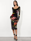 DELORA VELVET MIDI DRESS-ALICE + OLIVIA