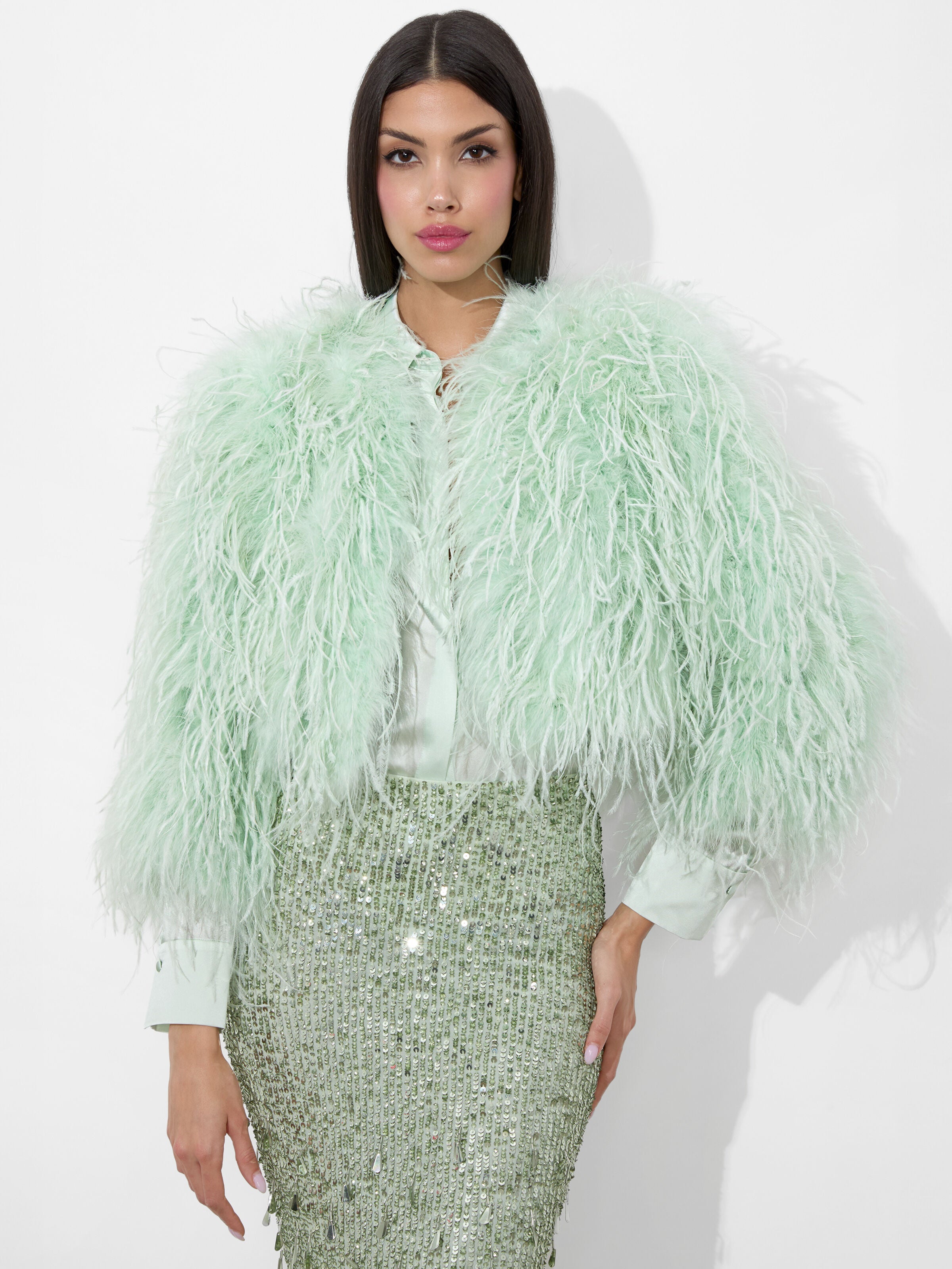 KIDMAN FEATHERED JACKET-ALICE + OLIVIA