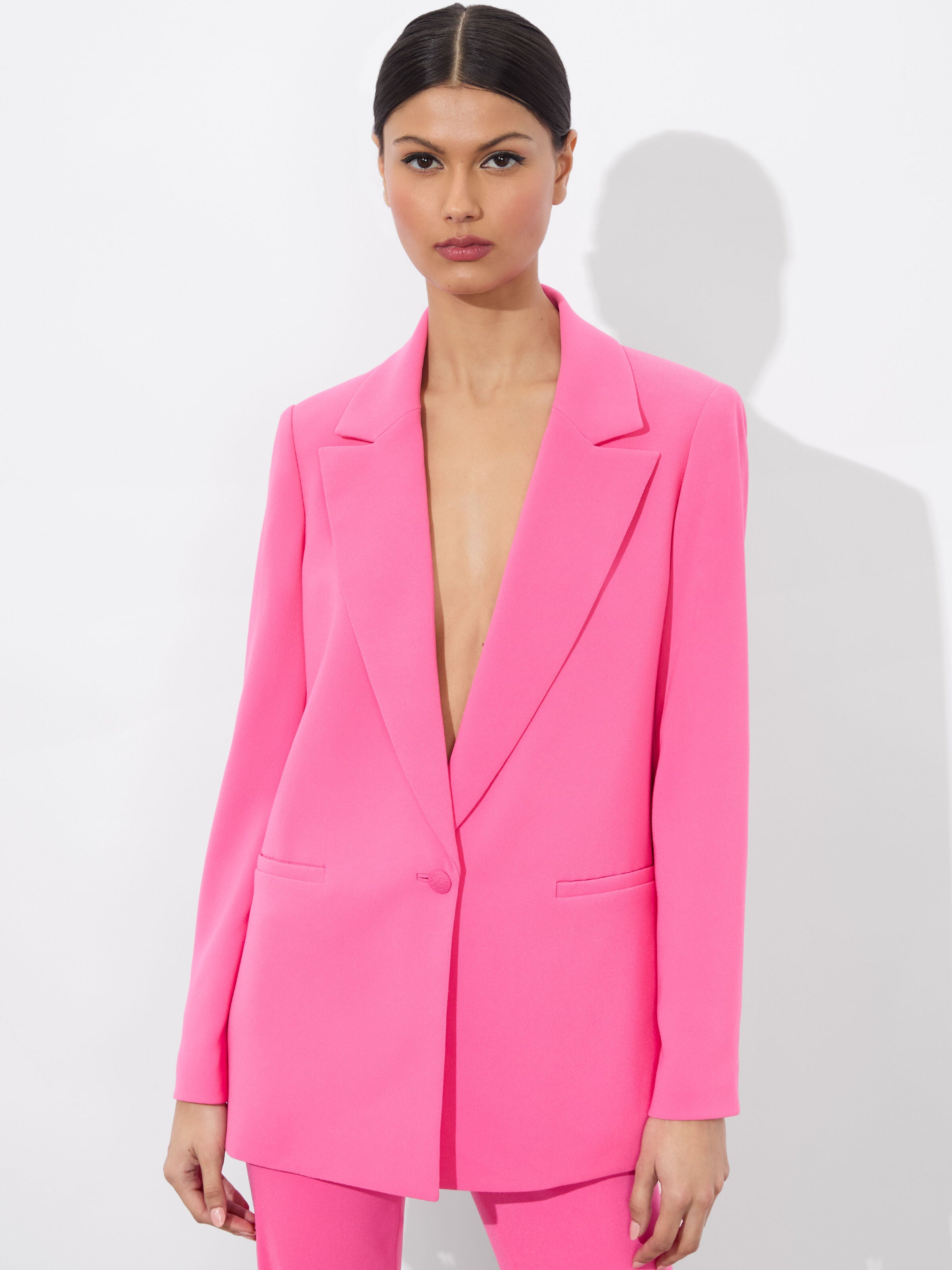 DENNY BOYFRIEND BLAZER-WILD PINK-ALICE + OLIVIA