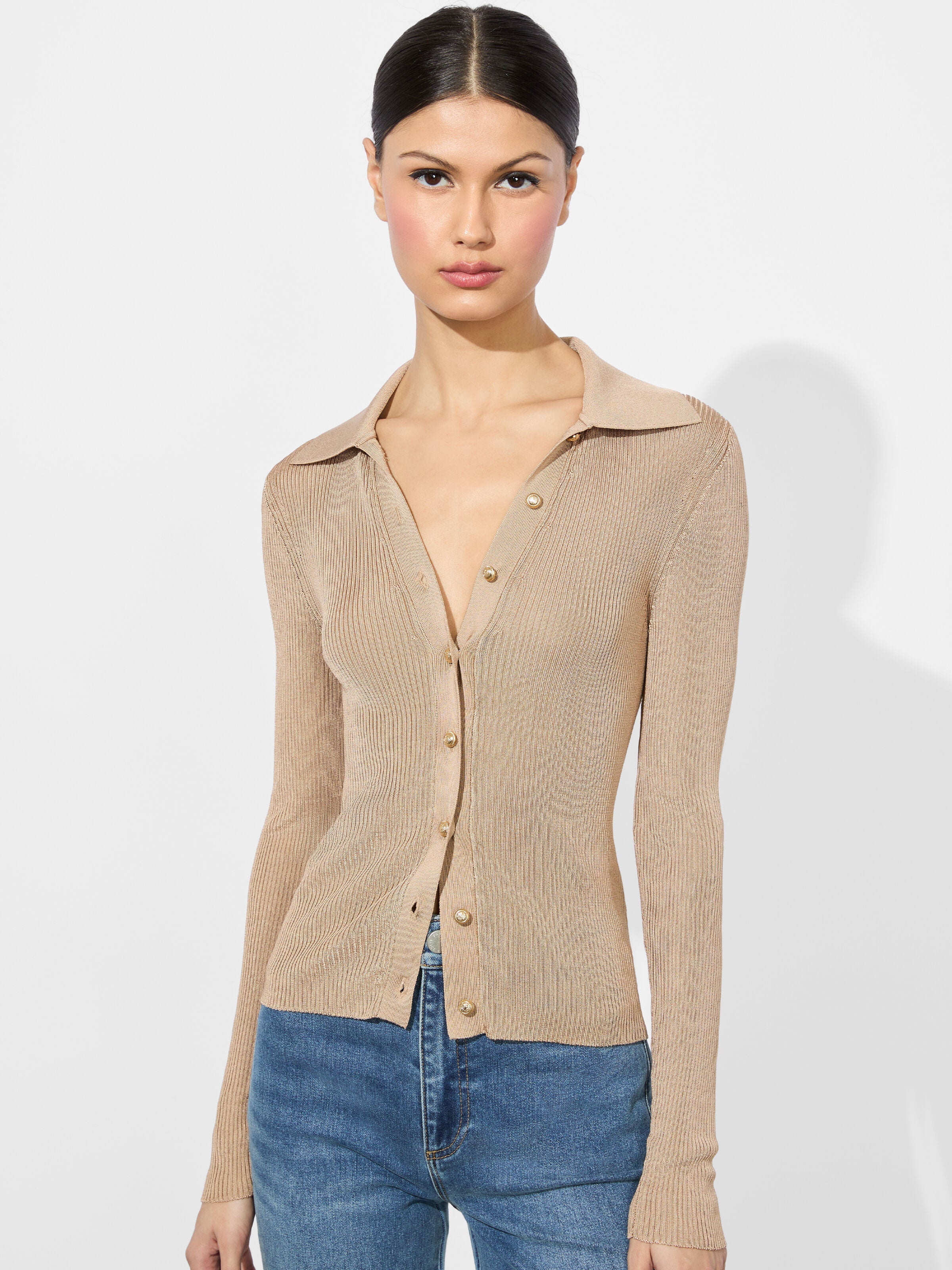 NEALIE RIBBED POLO-ALICE + OLIVIA