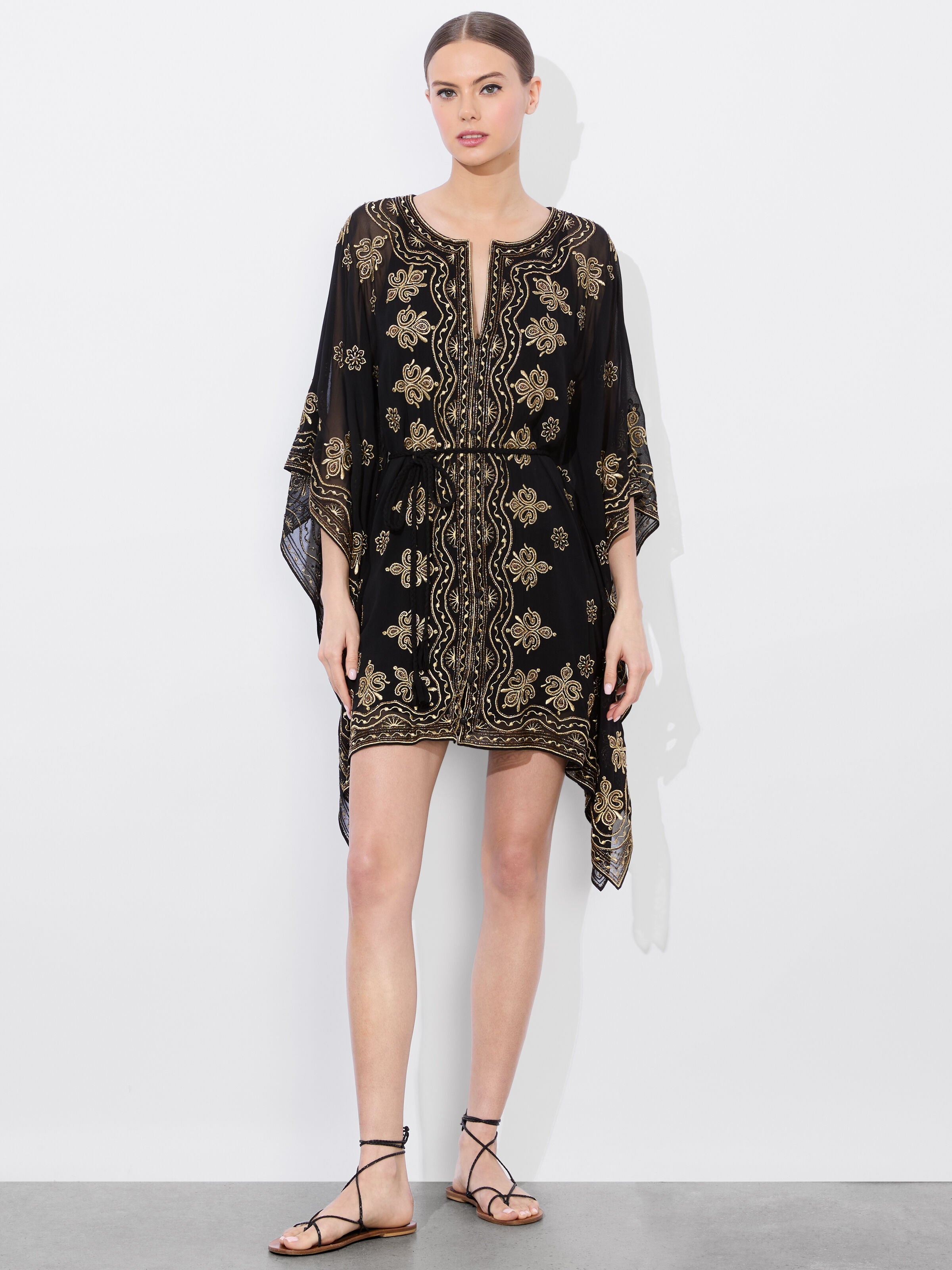 MARVA EMBELLISHED MINI KAFTAN-ALICE + OLIVIA