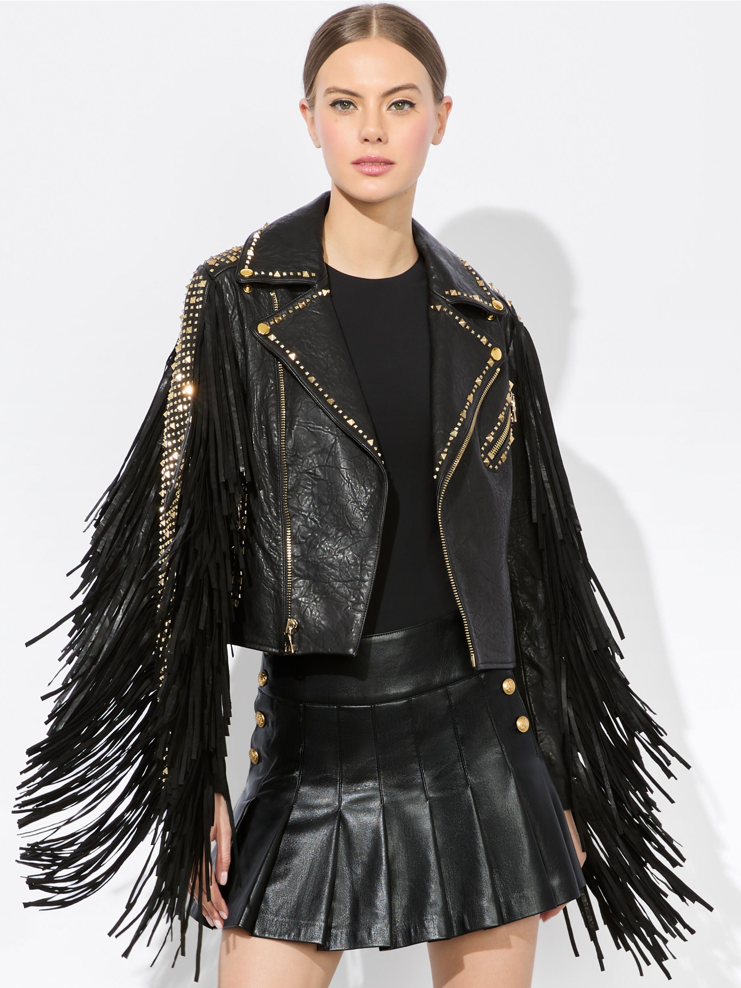 CODY FRINGE LEATHER JACKET-ALICE + OLIVIA