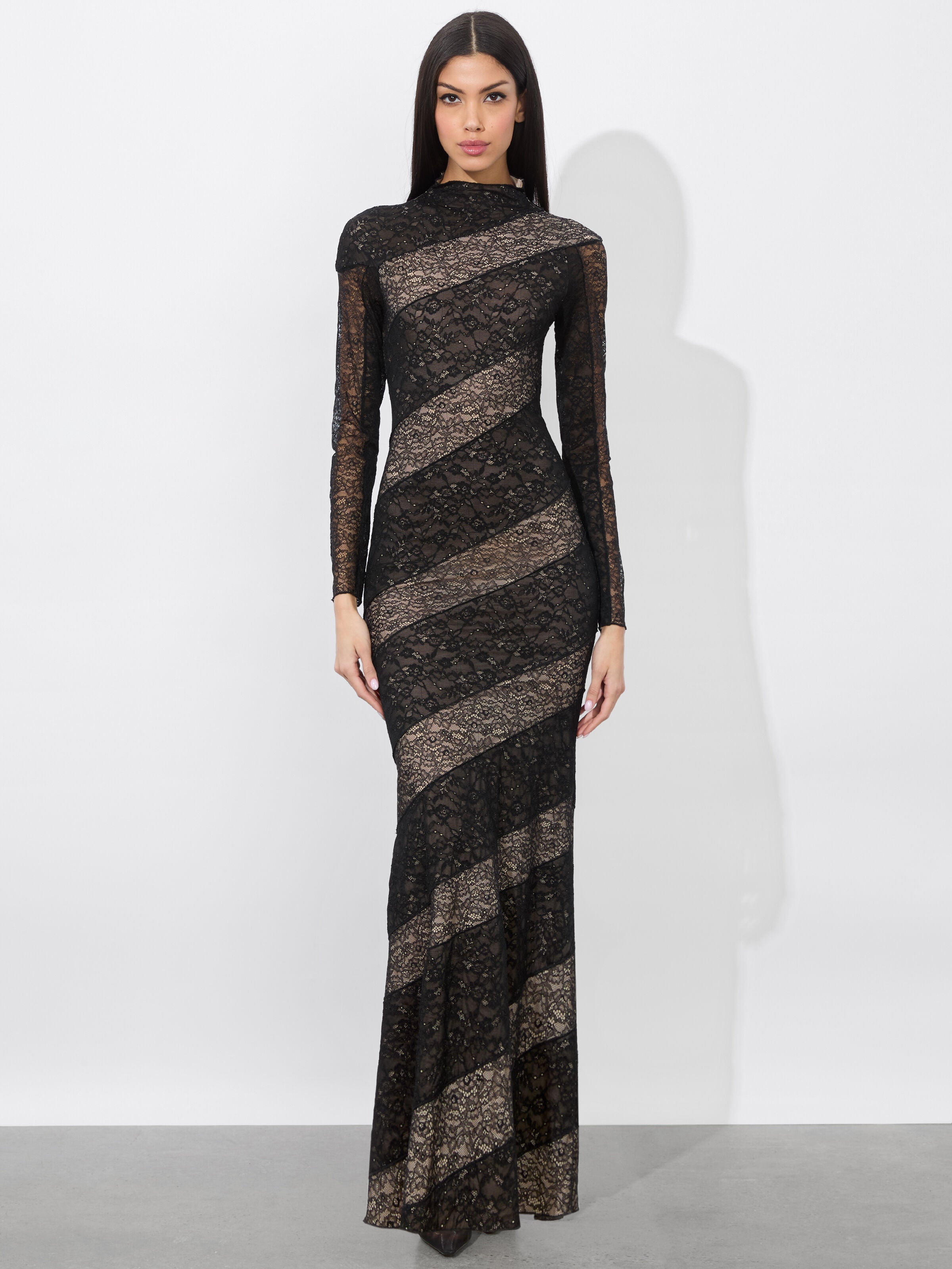 DELORA LACE PANELED DRESS-ALICE + OLIVIA