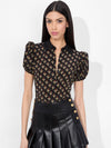 WILLA PUFF SLEEVE SATIN BLOUSE-ALICE + OLIVIA