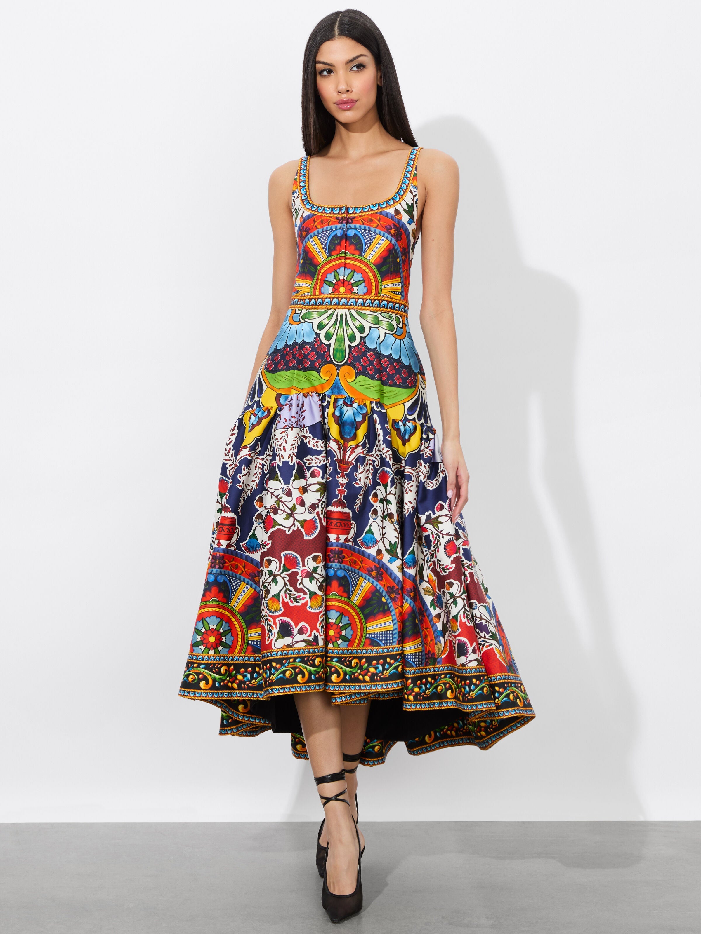 DIANA STRUCTURED MIDI DRESS-ALICE + OLIVIA