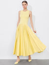 ADLEY SLVLSS CREW NK DROP WAIST FLARE MIDI DRESS-ALICE + OLIVIA