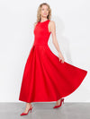 ADLEY SLVLSS CREW NK DROP WAIST FLARE MIDI DRESS-ALICE + OLIVIA