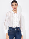 KURT MIXED MEDIA BLOUSE-ALICE + OLIVIA